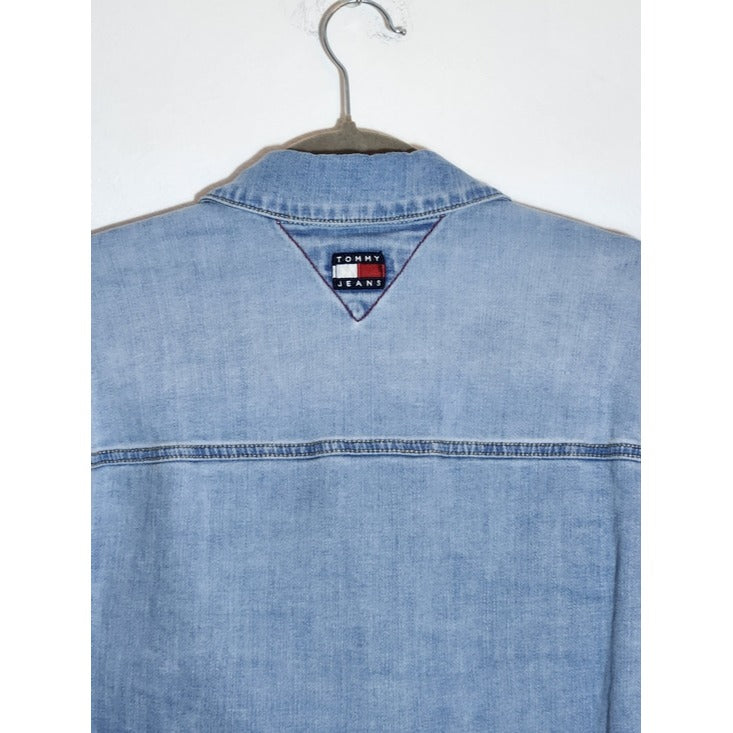 Tommy Hilfiger Womens Light Wash Cropped Denim Jacket Size Medium