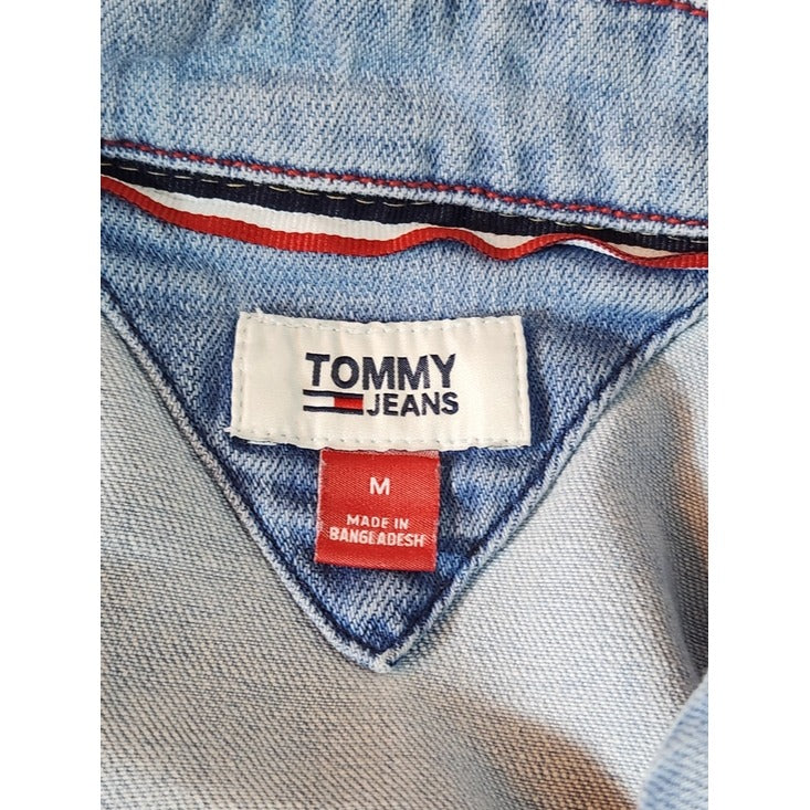 Tommy Hilfiger Womens Light Wash Cropped Denim Jacket Size Medium