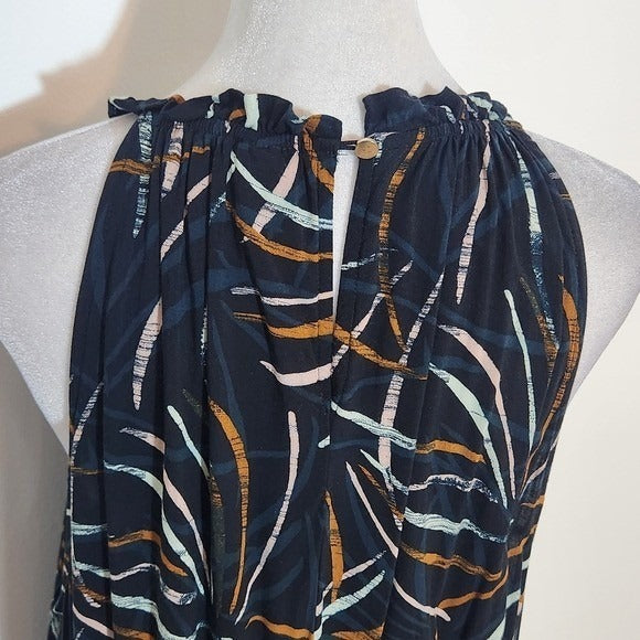 Ava & Viv Black Print Midi Dress Size 1X Plus Size Boho Midi Dress