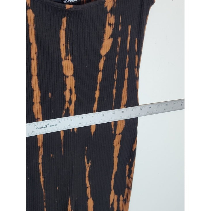 Fashion Nova Black and Brown Tie-Dye Flare Jumpsuit NWT Size 1X