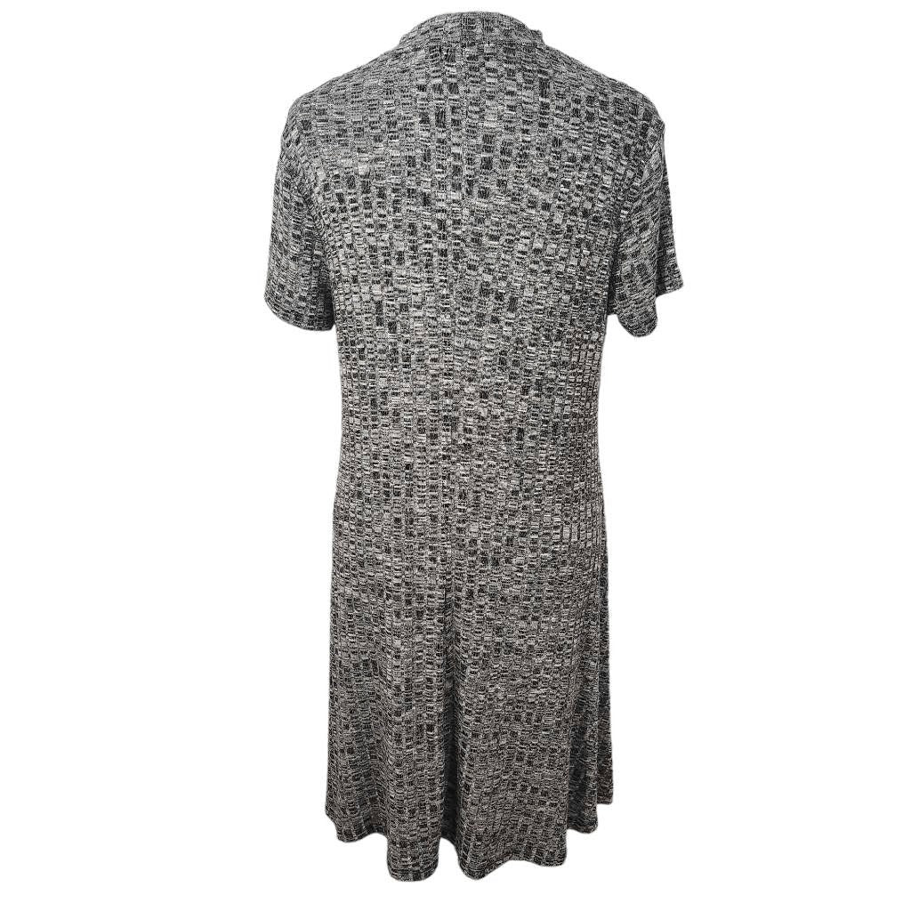 Kristin Nicole Gray Swing Dress Size Medium Mock Neck Ribbed Knit Dress