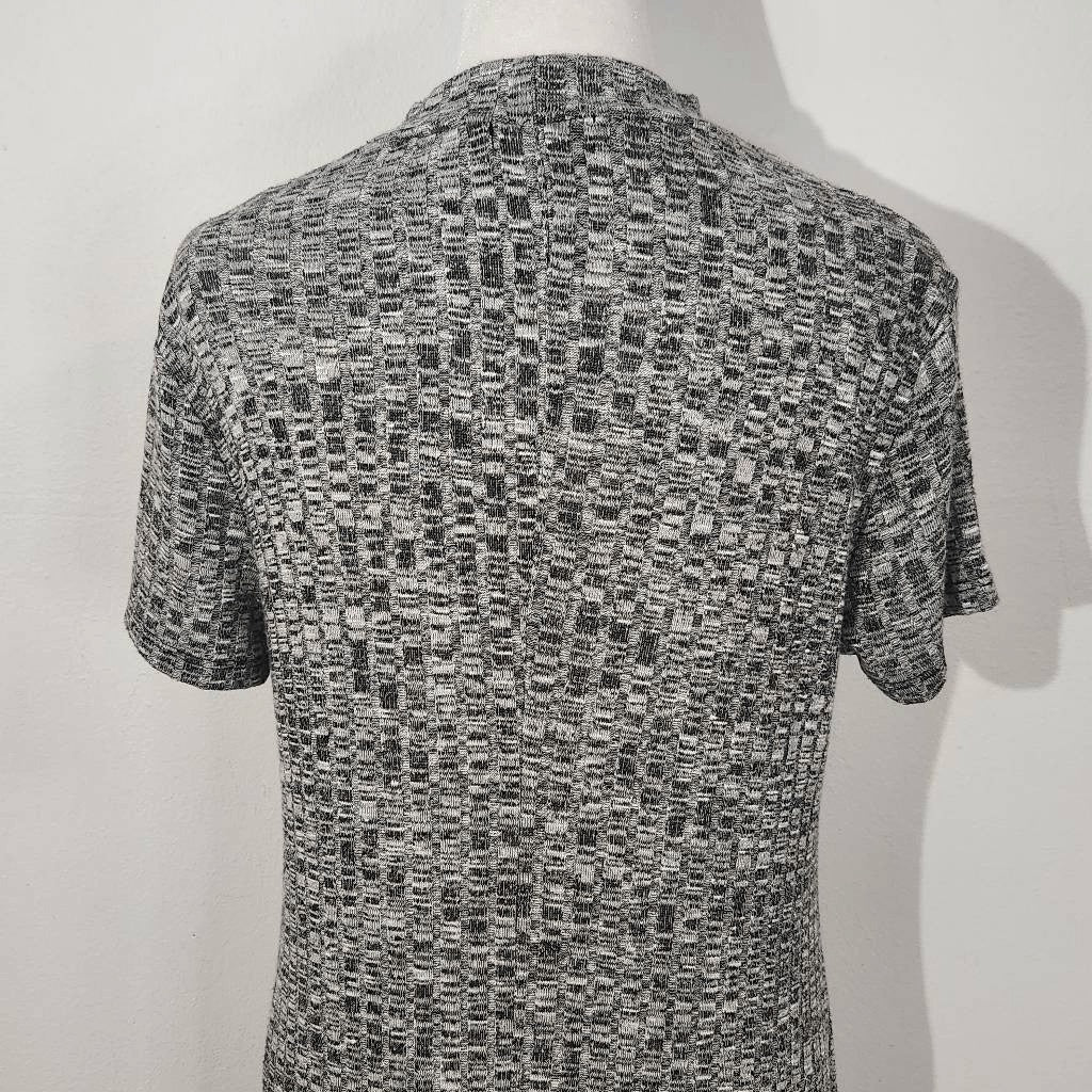 Kristin Nicole Gray Swing Dress Size Medium Mock Neck Ribbed Knit Dress