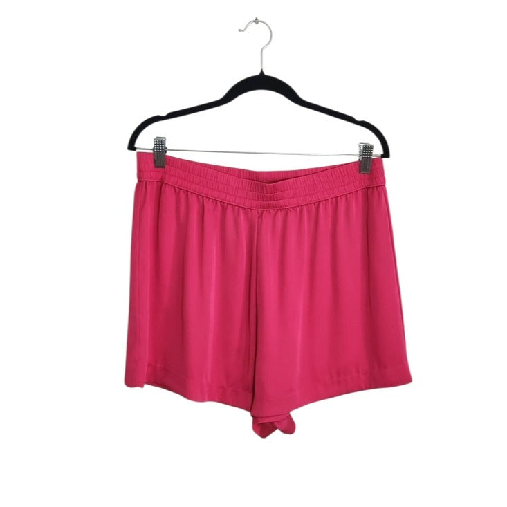 Victoria's Secret Hot Pink Satin Pull-On Lounge Shorts Size Large Flaw