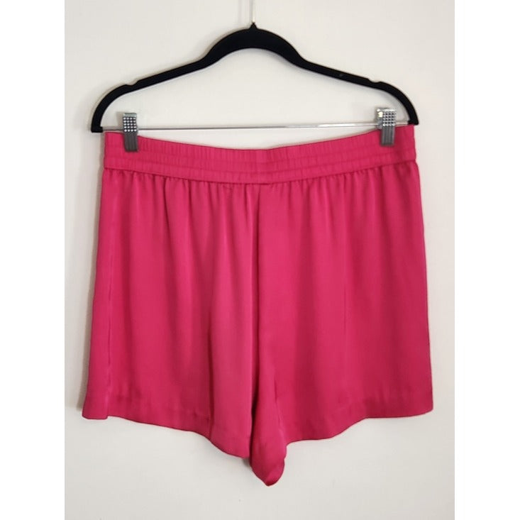 Victoria's Secret Hot Pink Satin Pull-On Lounge Shorts Size Large Flaw