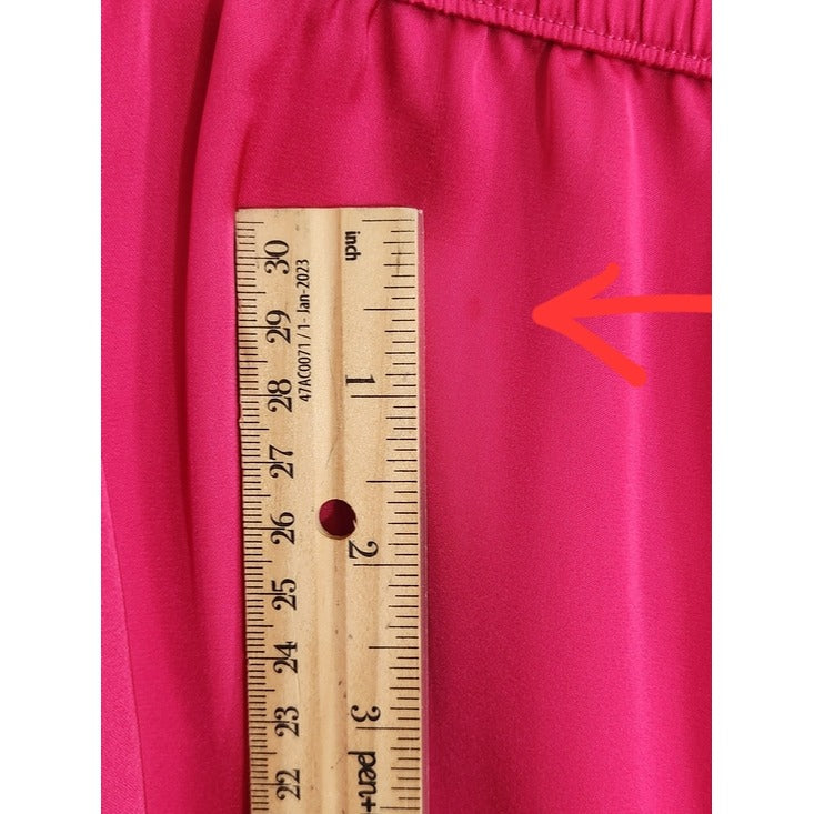 Victoria's Secret Hot Pink Satin Pull-On Lounge Shorts Size Large Flaw