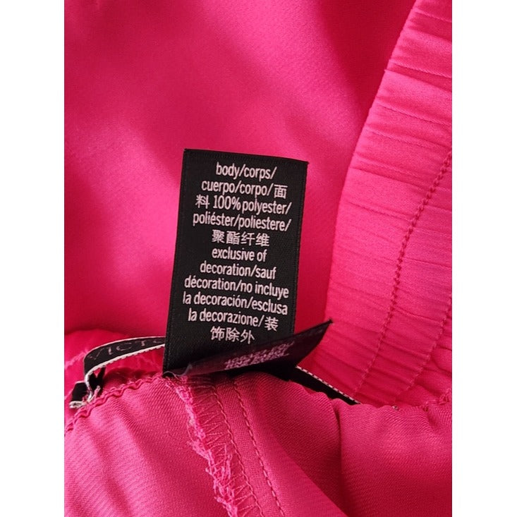 Victoria's Secret Hot Pink Satin Pull-On Lounge Shorts Size Large Flaw