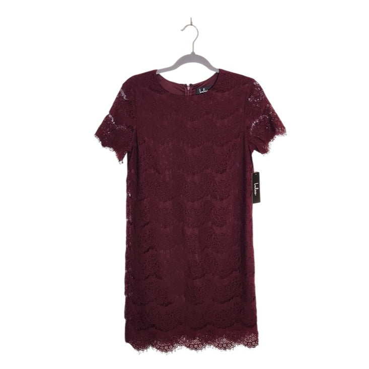 Lulus Burgundy Lace Mini Shift Dress NWT Size Large Wedding Guest