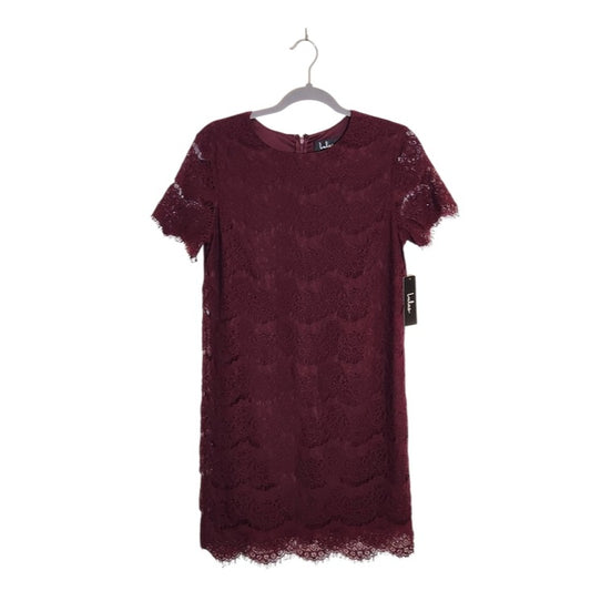 Lulus Burgundy Lace Mini Shift Dress NWT Size Large Wedding Guest