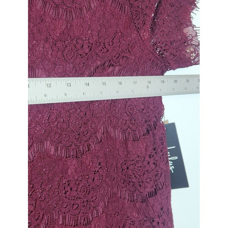 Lulus Burgundy Lace Mini Shift Dress NWT Size Large Wedding Guest