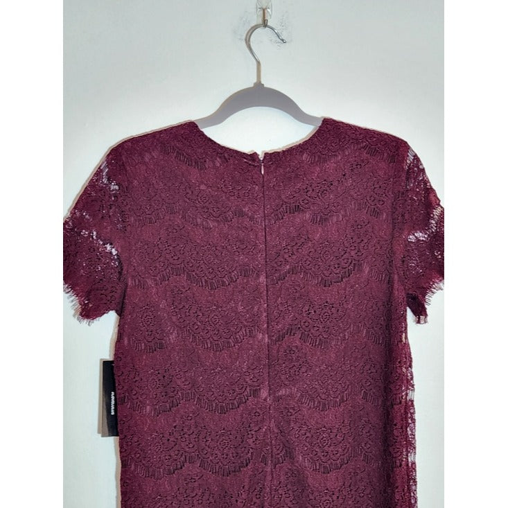 Lulus Burgundy Lace Mini Shift Dress NWT Size Large Wedding Guest