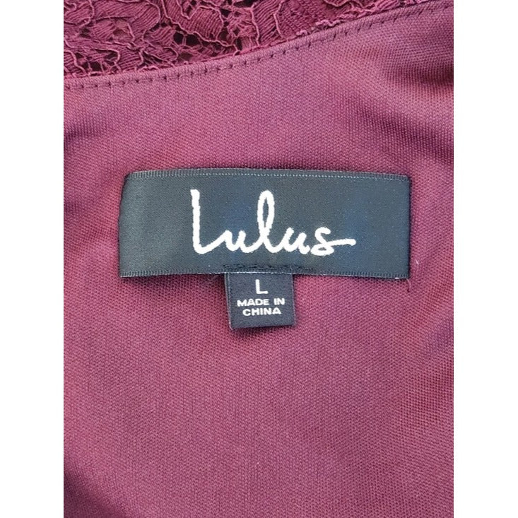 Lulus Burgundy Lace Mini Shift Dress NWT Size Large Wedding Guest