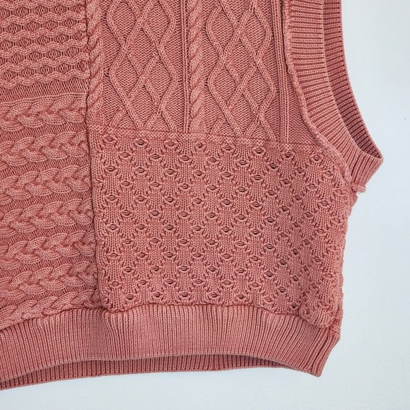 Free People Pink Cropped Sleeveless Sweater Vest Size Small