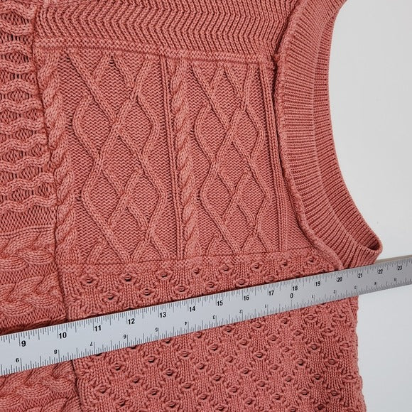 Free People Pink Cropped Sleeveless Sweater Vest Size Small