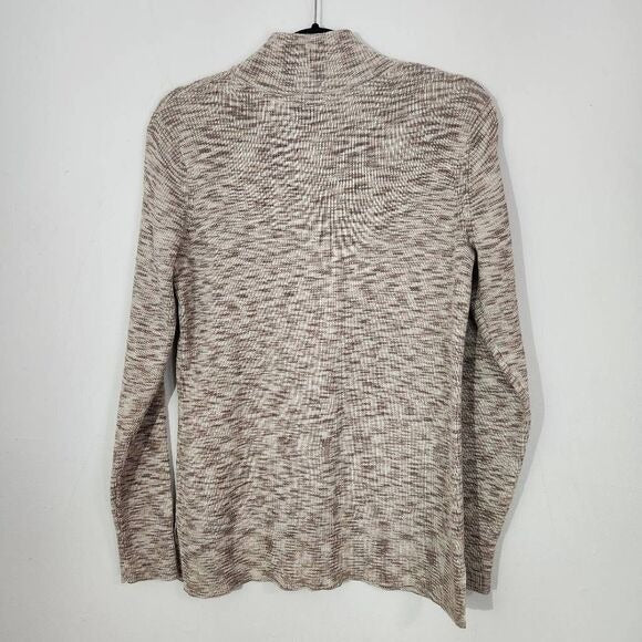 Market & Spruce Light Brown Mock Turtleneck Sweater Sz Large Ribbed Knit Top New