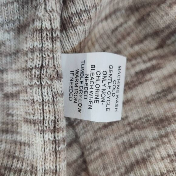 Market & Spruce Light Brown Mock Turtleneck Sweater Sz Large Ribbed Knit Top New