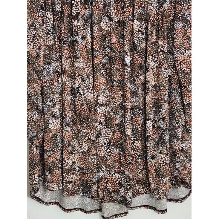 Haptics Textured Brown Floral Print Mini Dress Size 2X