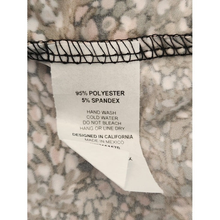 Haptics Textured Brown Floral Print Mini Dress Size 2X