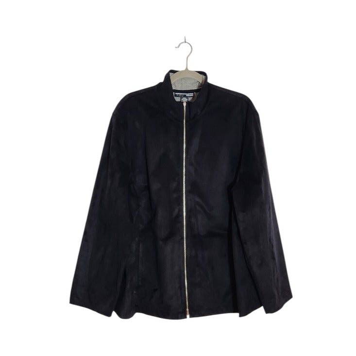 Norton McNaughton Zip-up Black Faux Suede Jacket Size 22W