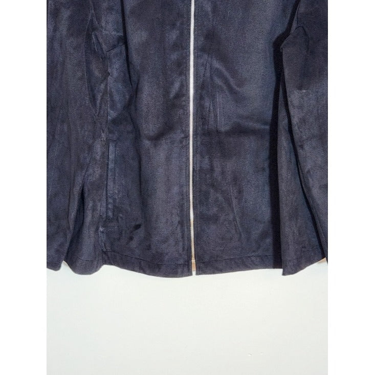 Norton McNaughton Zip-up Black Faux Suede Jacket Size 22W