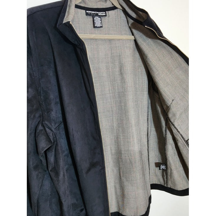 Norton McNaughton Zip-up Black Faux Suede Jacket Size 22W