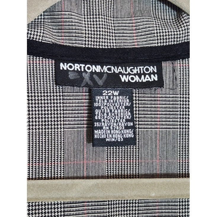 Norton McNaughton Zip-up Black Faux Suede Jacket Size 22W