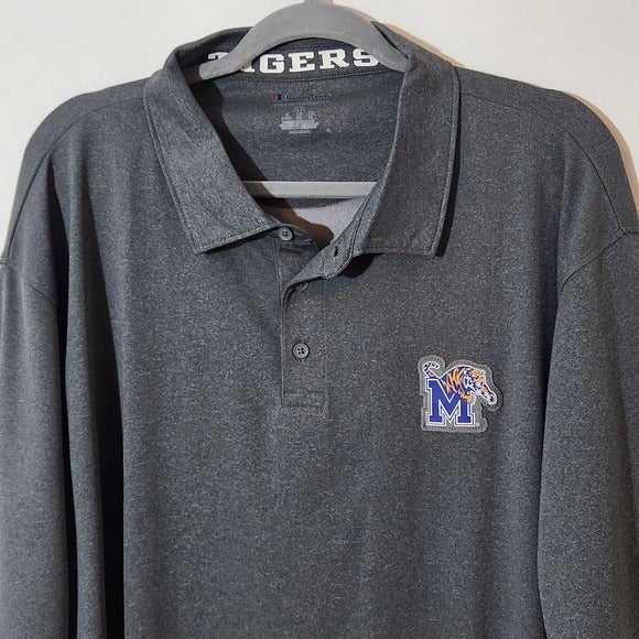 Champion Men's Charcoal Gray Memphis Tigers Polo Size 2XL