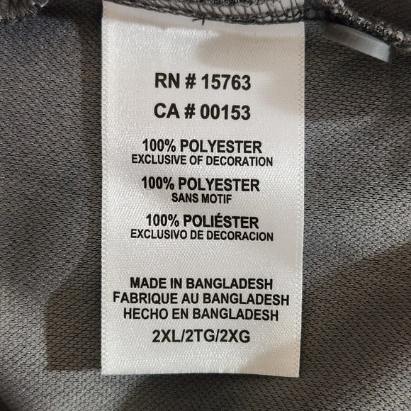 Champion Men's Charcoal Gray Memphis Tigers Polo Size 2XL