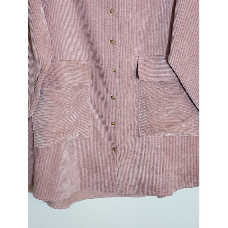 ASOS Pink Corduroy Oversized Shirt Dress Size 12