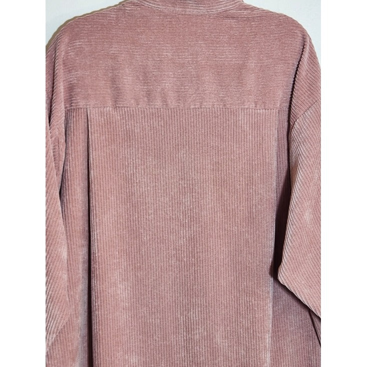 ASOS Pink Corduroy Oversized Shirt Dress Size 12