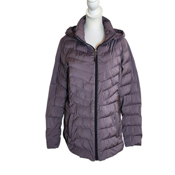 32 Degrees Dusty Purple Hooded Puffer Jacket Size Medium