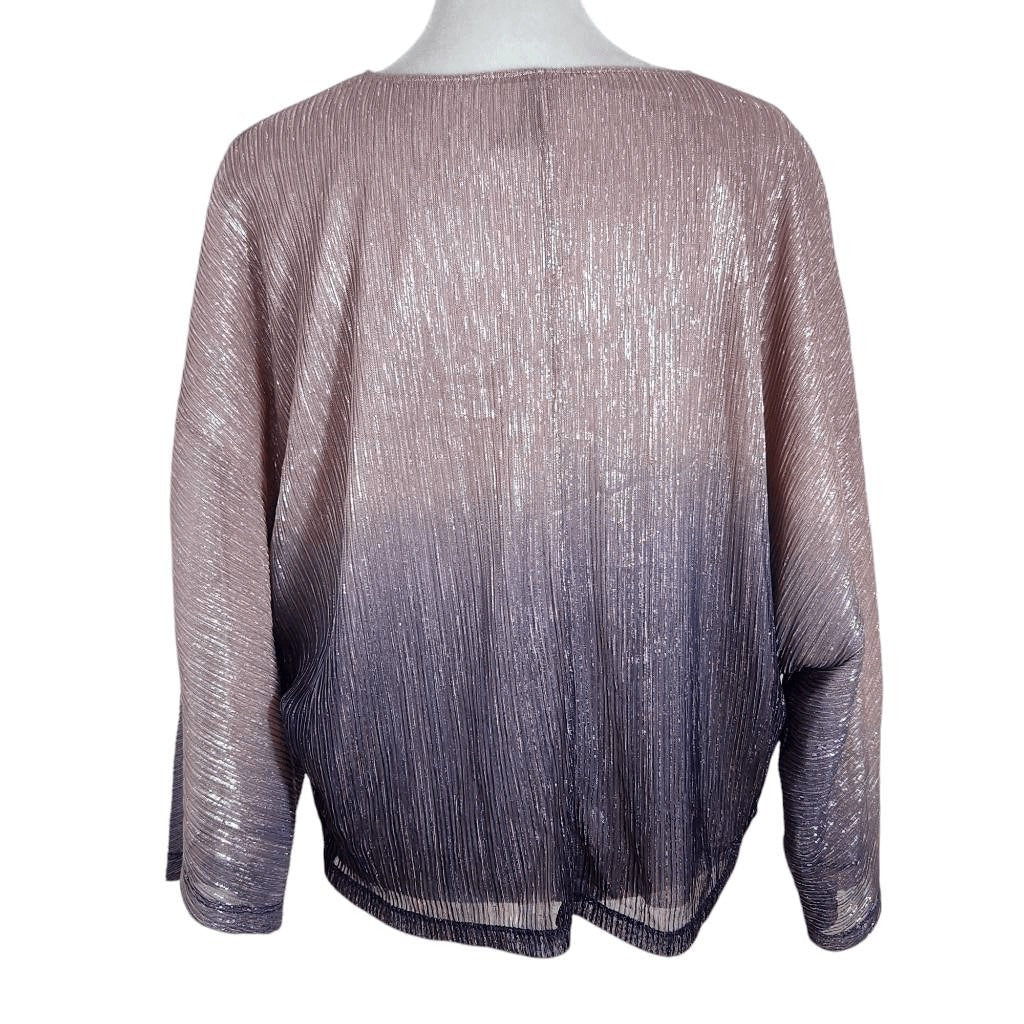 Anthropologie Metallic Gray and Pink Top Size Medium Anthropologie Ombre Blouse