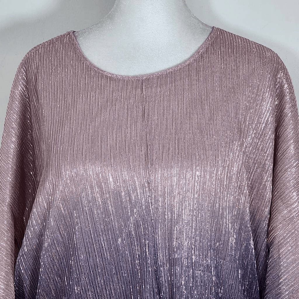 Anthropologie Metallic Gray and Pink Top Size Medium Anthropologie Ombre Blouse