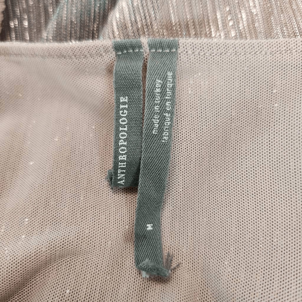 Anthropologie Metallic Gray and Pink Top Size Medium Anthropologie Ombre Blouse
