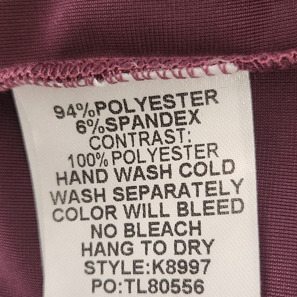 Umgee Plum Velvet Top with Burnout Statement Sleeves Size Large NWT