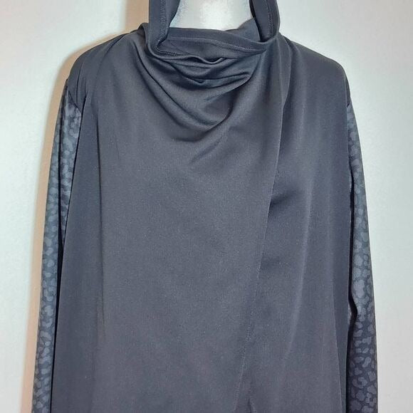 Pebble Beach Black Shoulder Snap Draped Jacket Size Large Golf Performance Jacke