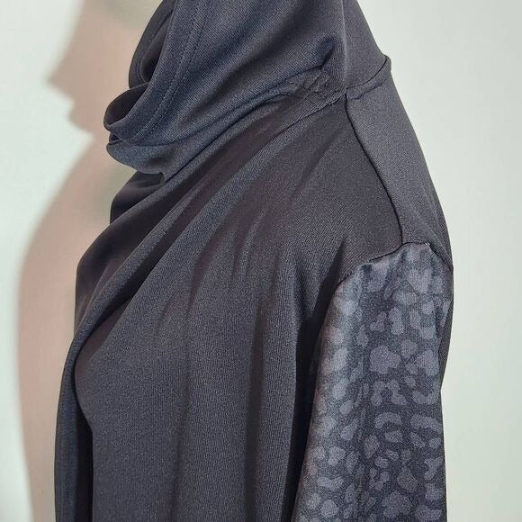 Pebble Beach Black Shoulder Snap Draped Jacket Size Large Golf Performance Jacke