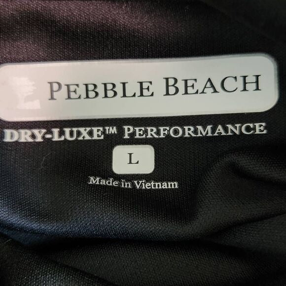 Pebble Beach Black Shoulder Snap Draped Jacket Size Large Golf Performance Jacke