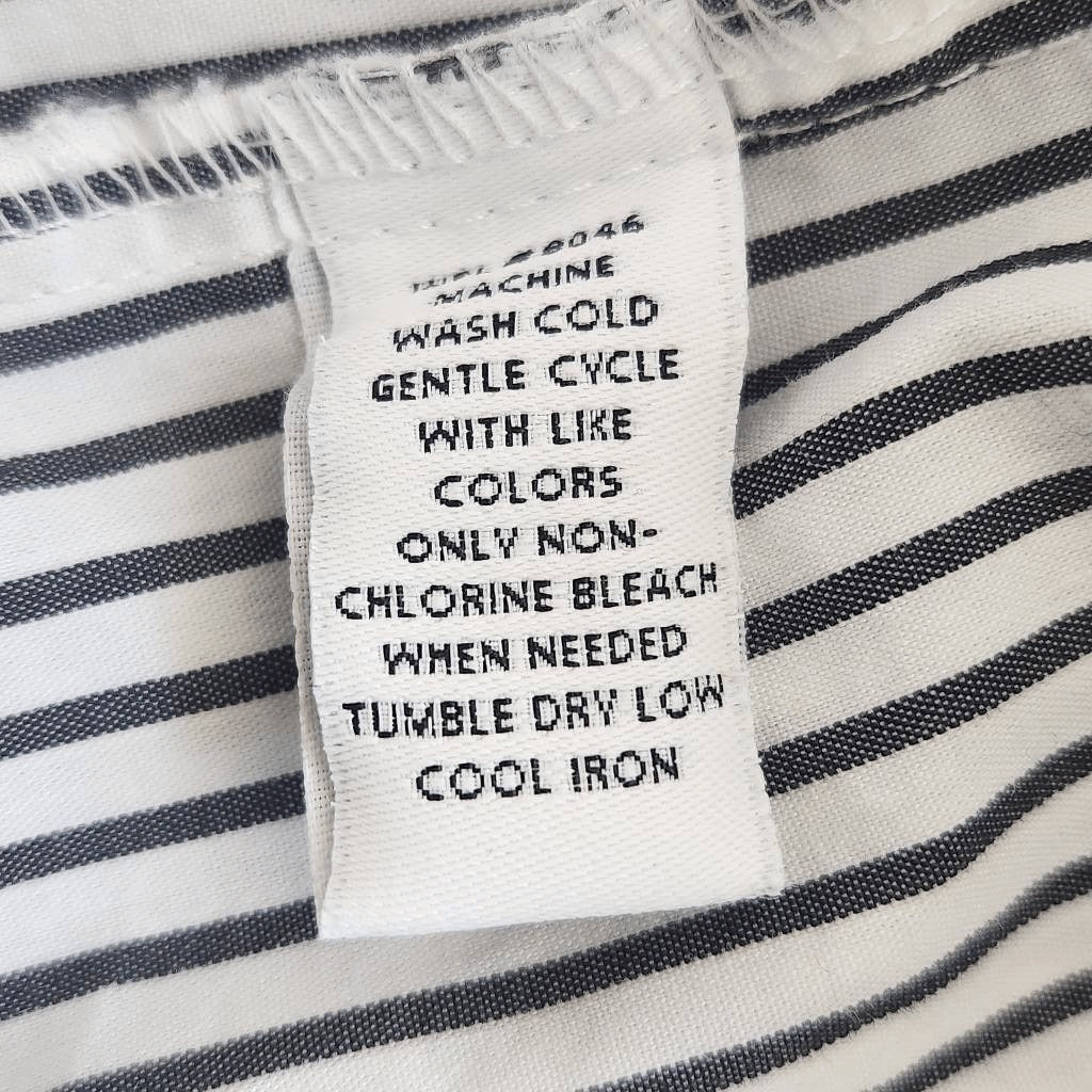 Style & Co. White and Black Stripe Button Down Blouse Size 16 Striped Blouse