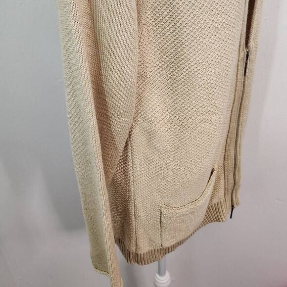 J. Jill Khaki Cardigan Size Small Tan Zip Front Cardigan Sweater