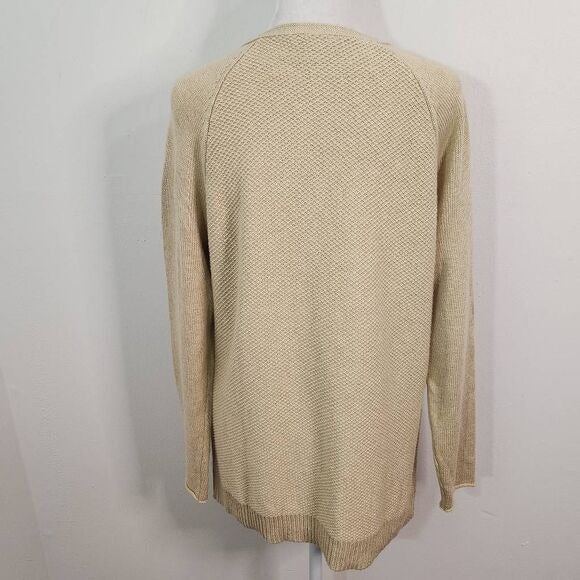 J. Jill Khaki Cardigan Size Small Tan Zip Front Cardigan Sweater