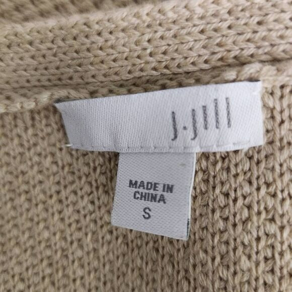 J. Jill Khaki Cardigan Size Small Tan Zip Front Cardigan Sweater