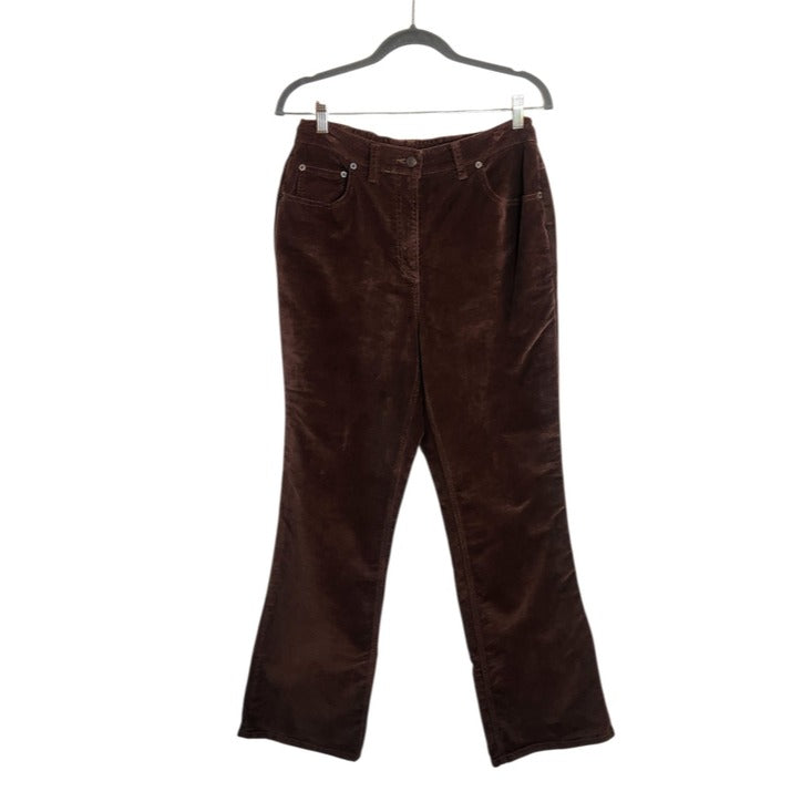Denim & Co. Brown Corduroy Bootcut Pants Size Medium