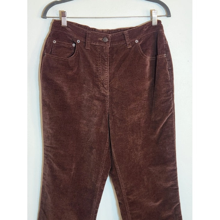 Denim & Co. Brown Corduroy Bootcut Pants Size Medium