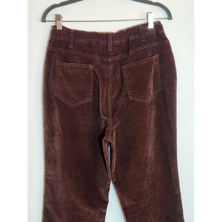 Denim & Co. Brown Corduroy Bootcut Pants Size Medium