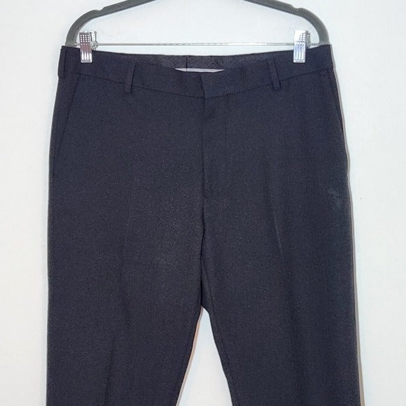 Van Heusen Traveler Slim Mens Black Dress Pants Size 33 x 32