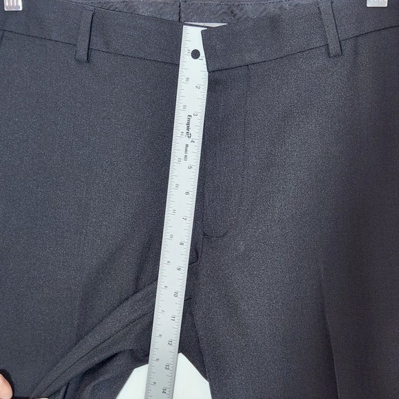 Van Heusen Traveler Slim Mens Black Dress Pants Size 33 x 32