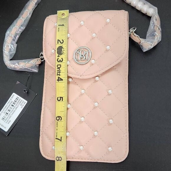 Badgley Mischka Nude Pink Crossbody Phone Case Bag New