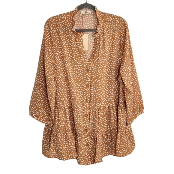 Entro Boho Print Tiered Tunic Size 1X NWT