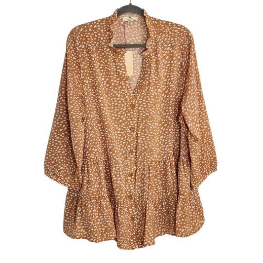 Entro Boho Print Tiered Tunic Size 1X NWT