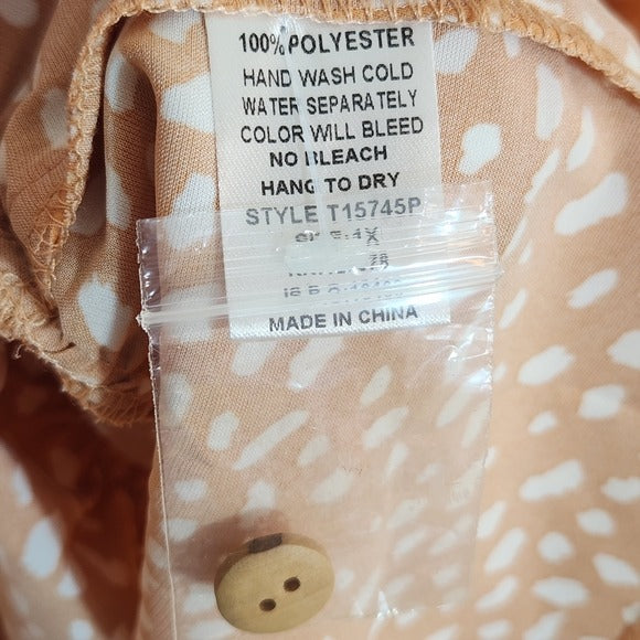 Entro Boho Print Tiered Tunic Size 1X NWT